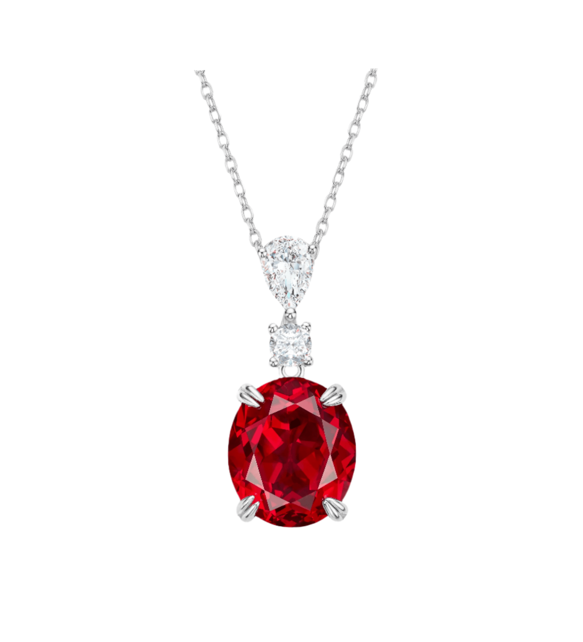 Oval Ruby Pendant Necklace - Gem Vivi