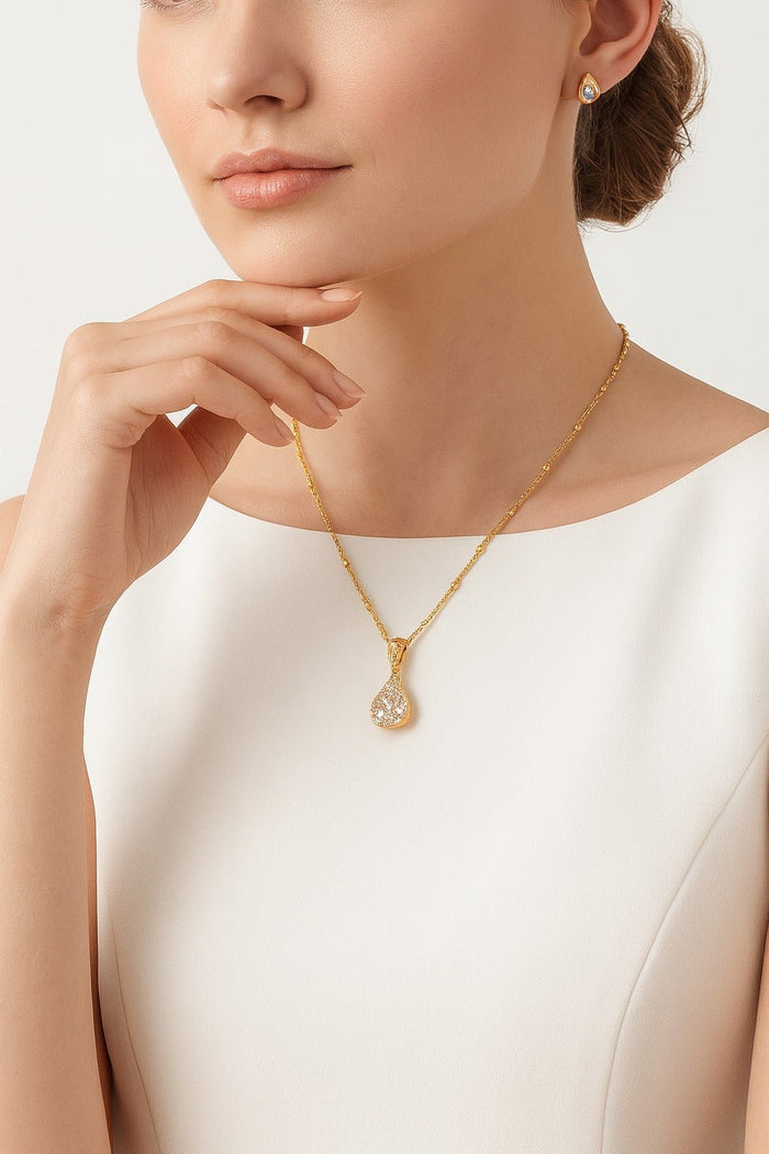 Pear White Necklace - Gem Vivi