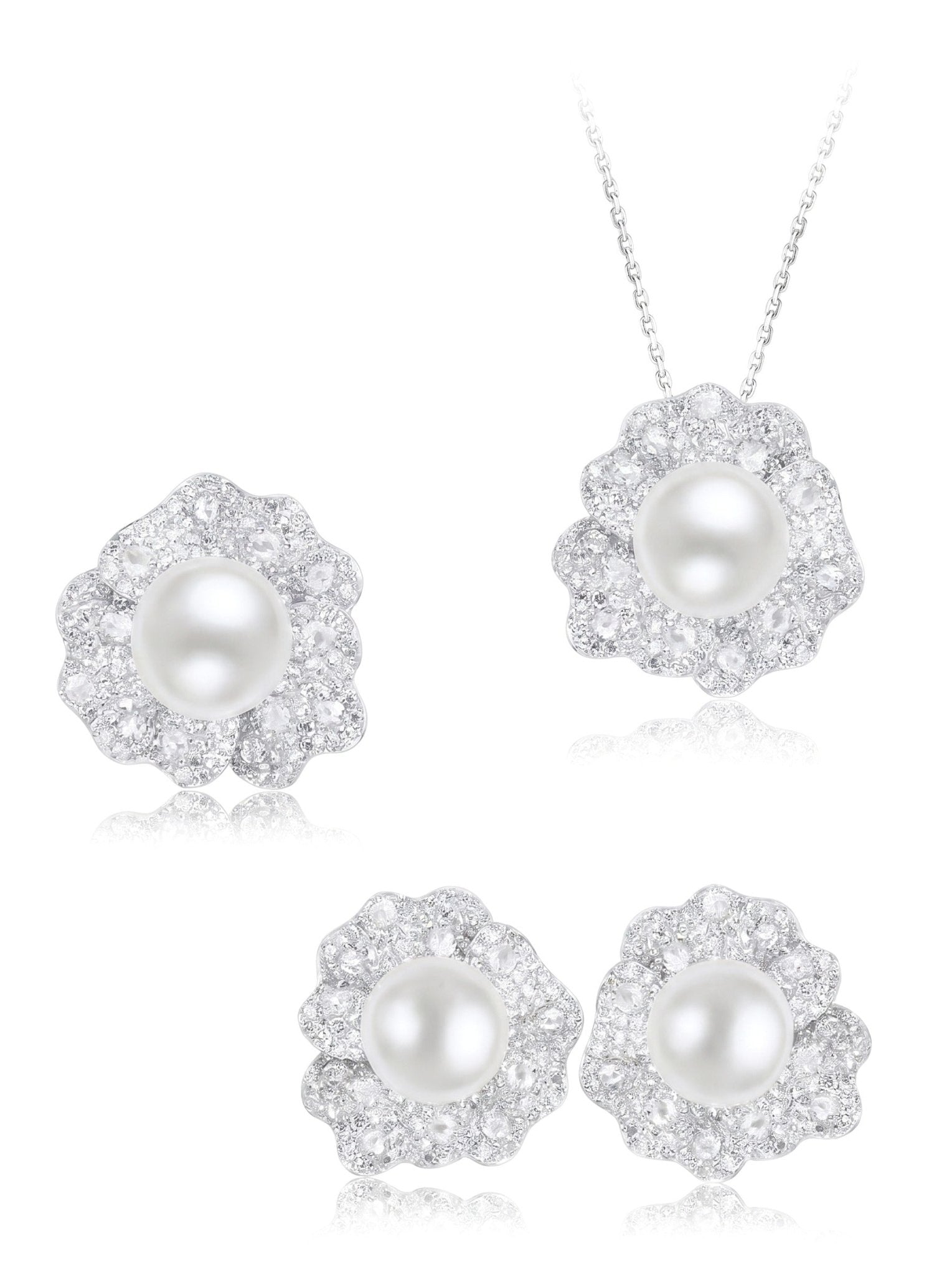 Pearl Bloom Pendant Necklace - Gem Vivi