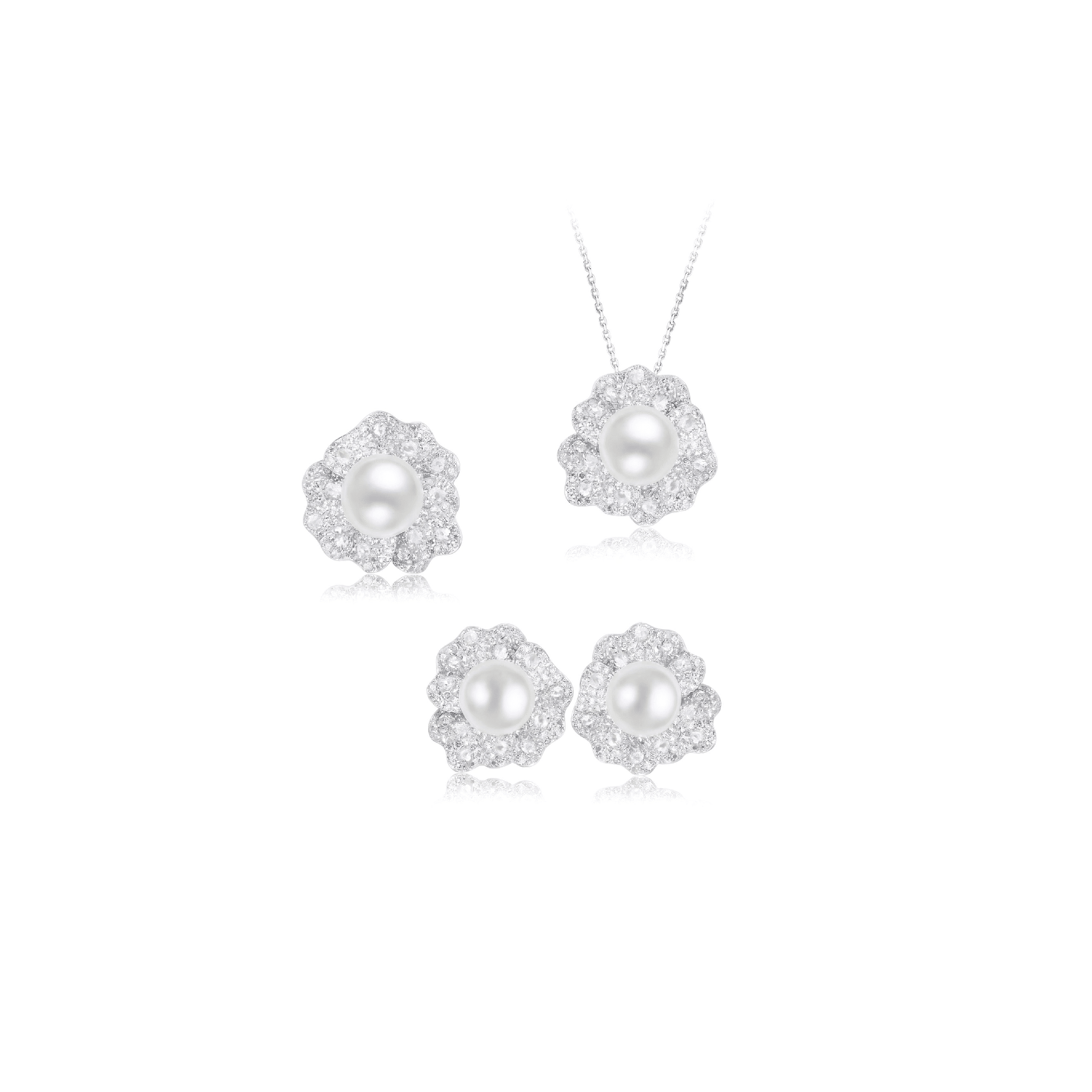 Pearl Bloom Pendant Necklace - Gem Vivi