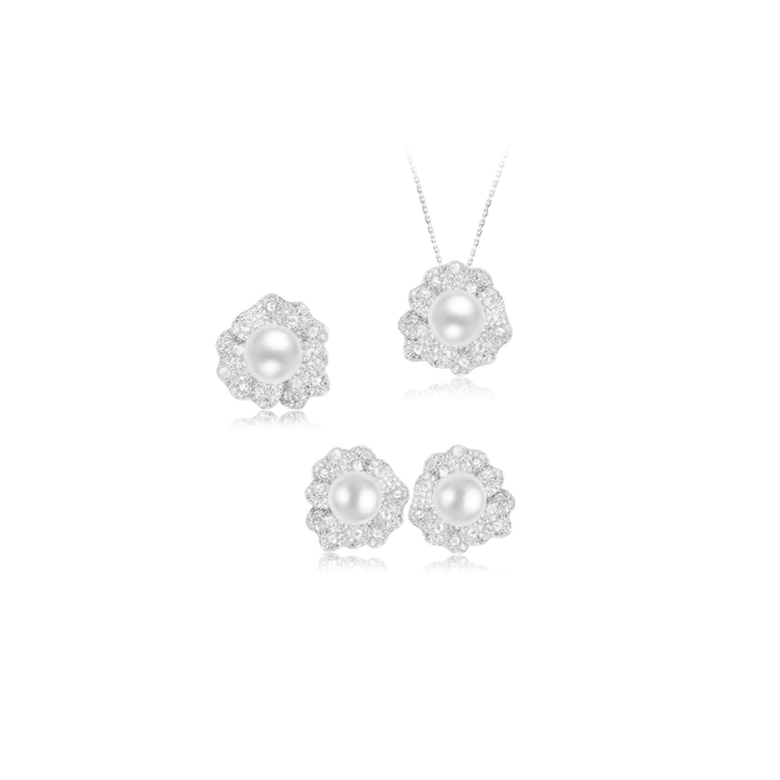 Pearl Bloom Pendant Necklace - Gem Vivi