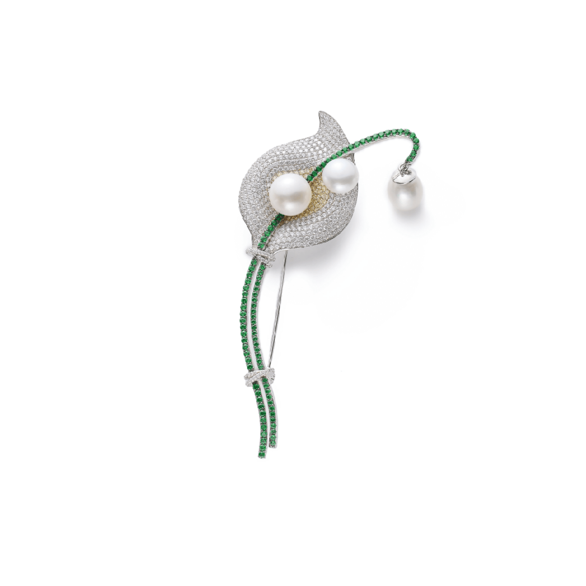 Pearl Lily Brooch - Gem Vivi