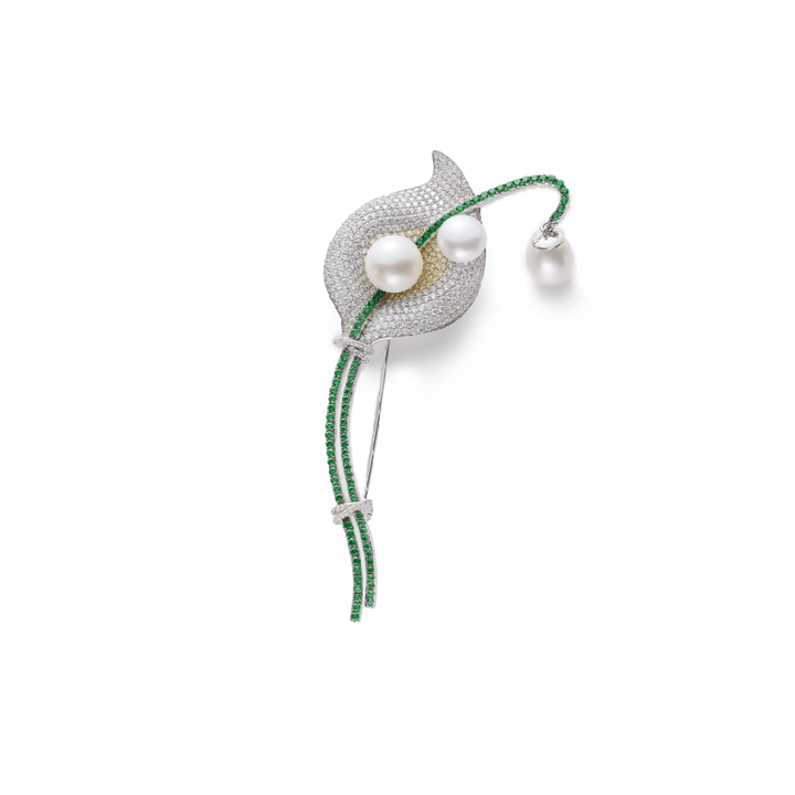 Pearl Lily Brooch - Gem Vivi