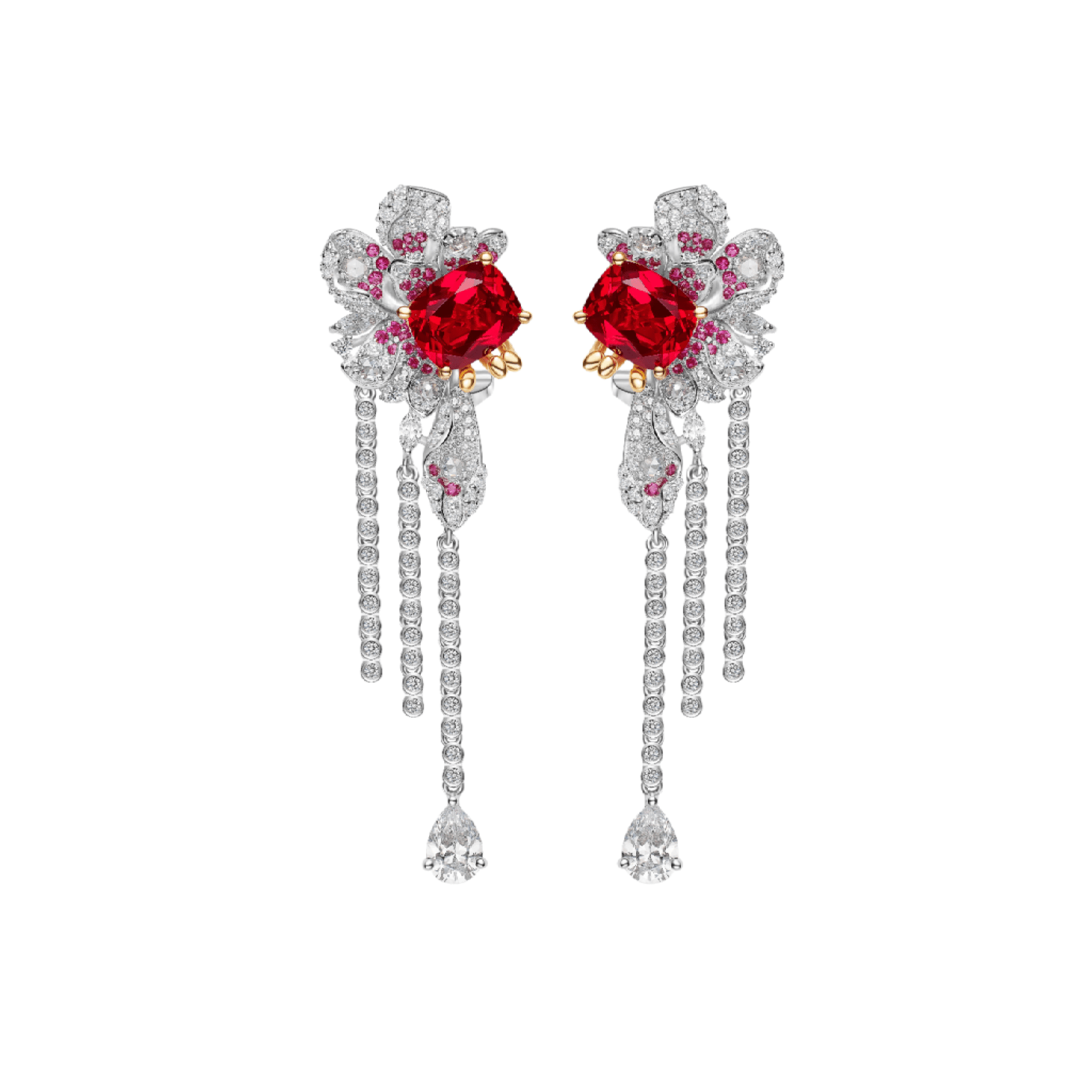 Peony Ruby Floral Drops - Gem Vivi