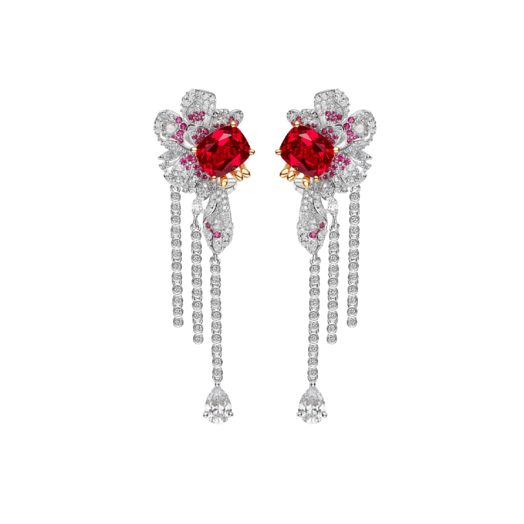 Peony Ruby Floral Drops - Gem Vivi