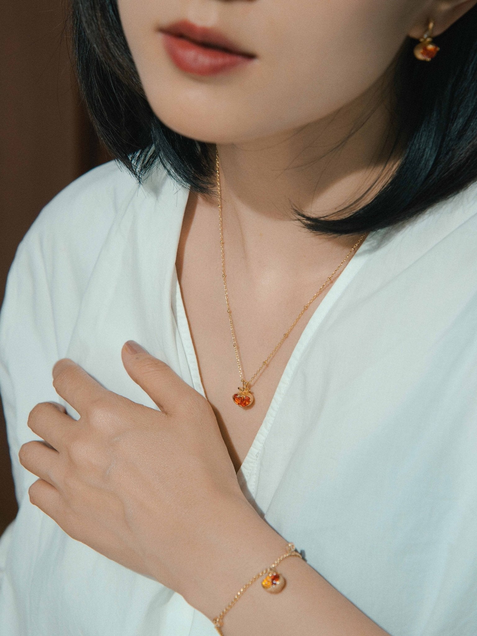 Persimmon Orange Bracelet - Gem Vivi