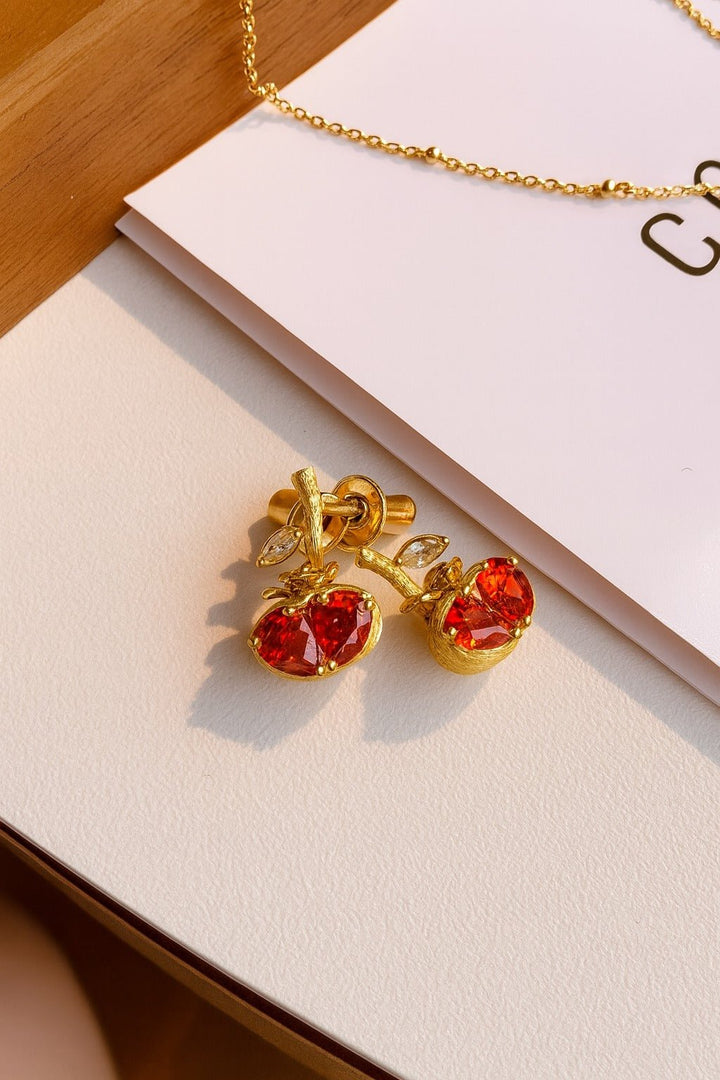 Persimmon Orange Spark Earrings - Gem Vivi