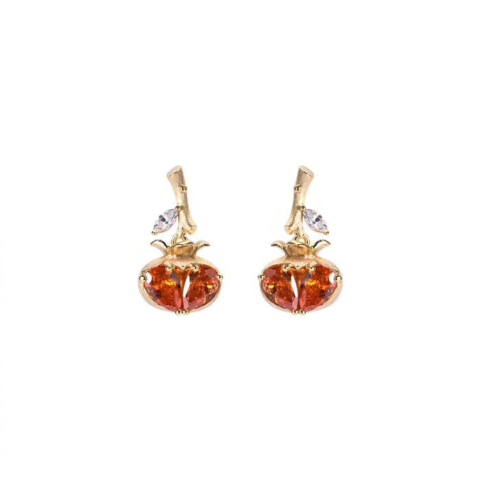 Persimmon Orange Spark Earrings - Gem Vivi