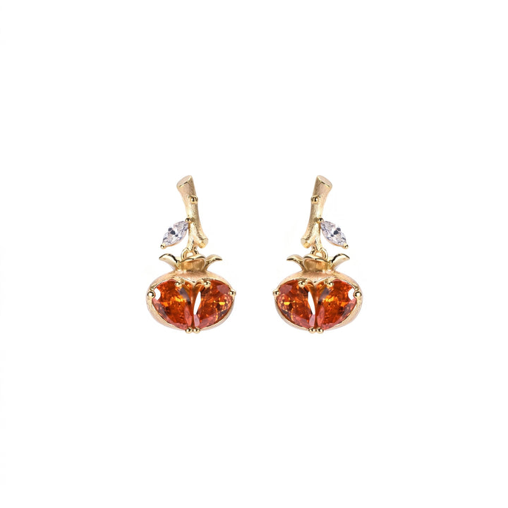 Persimmon Orange Spark Earrings - Gem Vivi