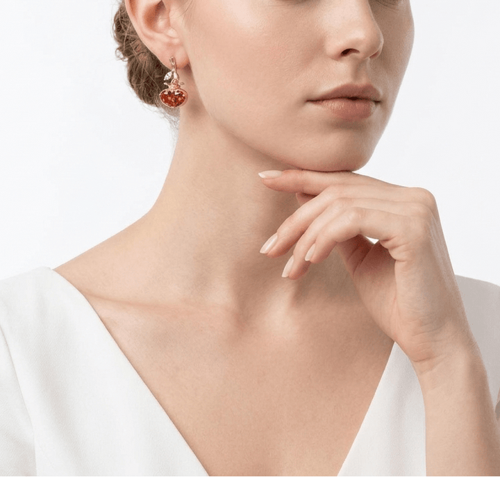 Persimmon Orange Spark Earrings - Gem Vivi