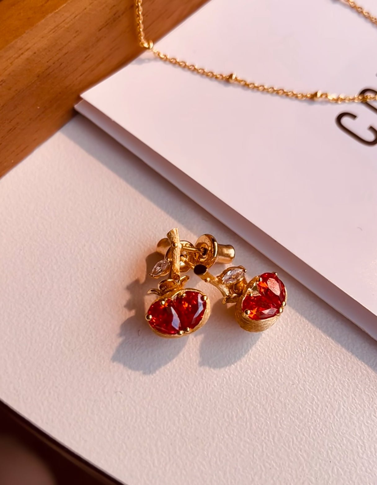 Persimmon Orange Spark Earrings - Gem Vivi
