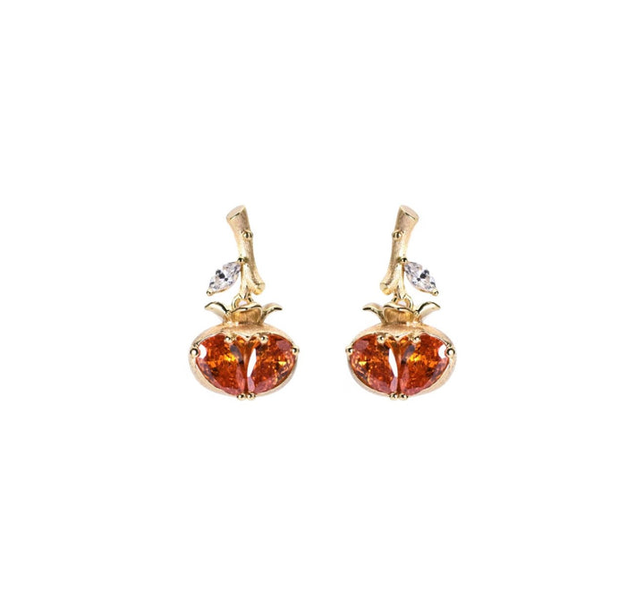Persimmon Orange Spark Earrings - Gem Vivi