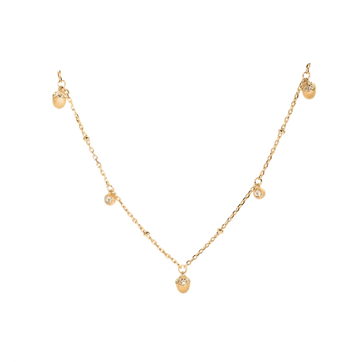 Petite Acorn Drop Necklace - Gem Vivi