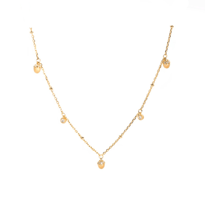 Petite Acorn Drop Necklace - Gem Vivi