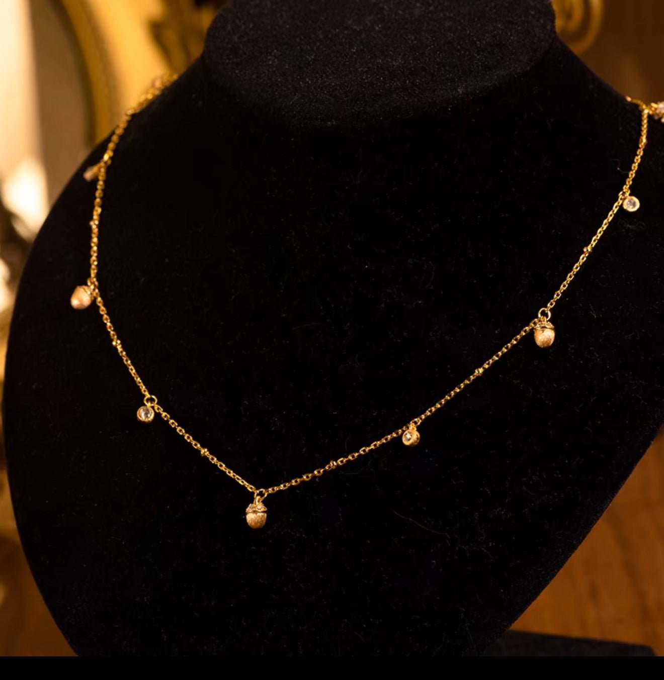 Petite Acorn Drop Necklace - Gem Vivi