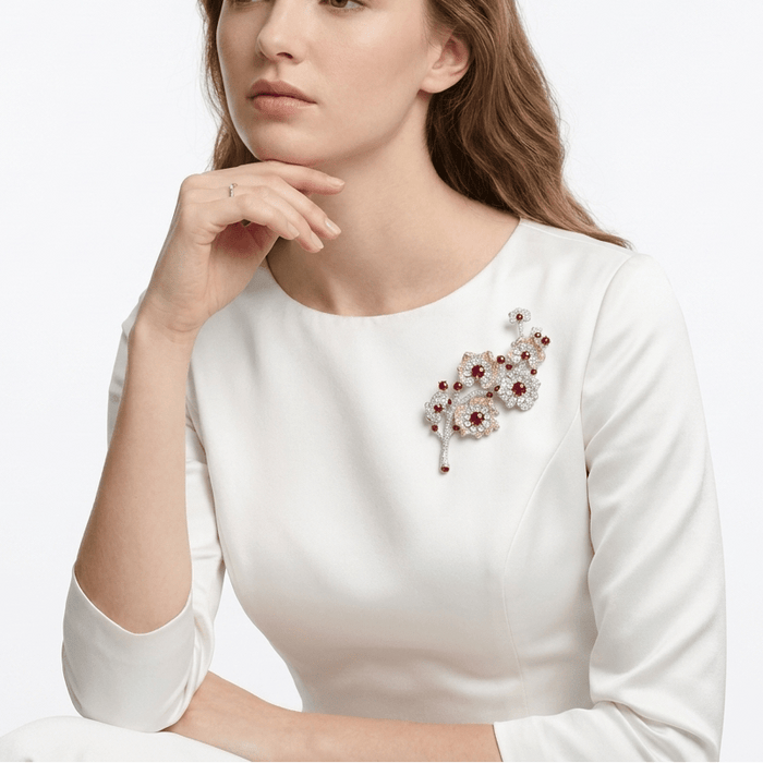 Plum Blossom Harmony Brooch - Gem Vivi