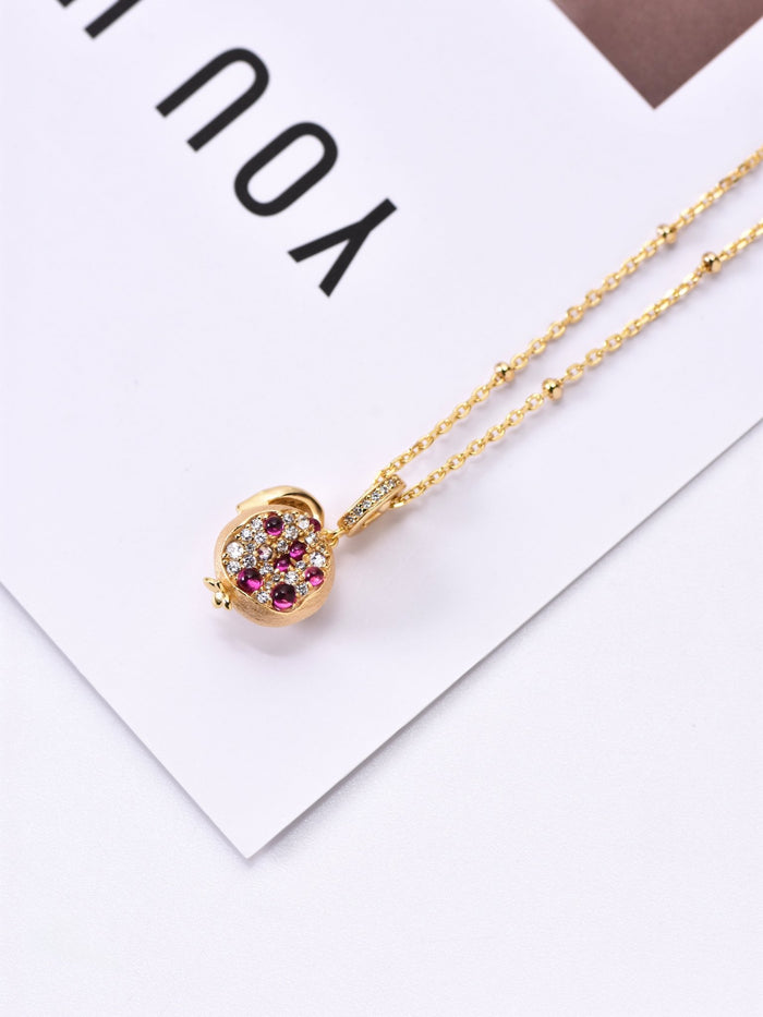 Pomegranate Red and White Necklace - Gem Vivi