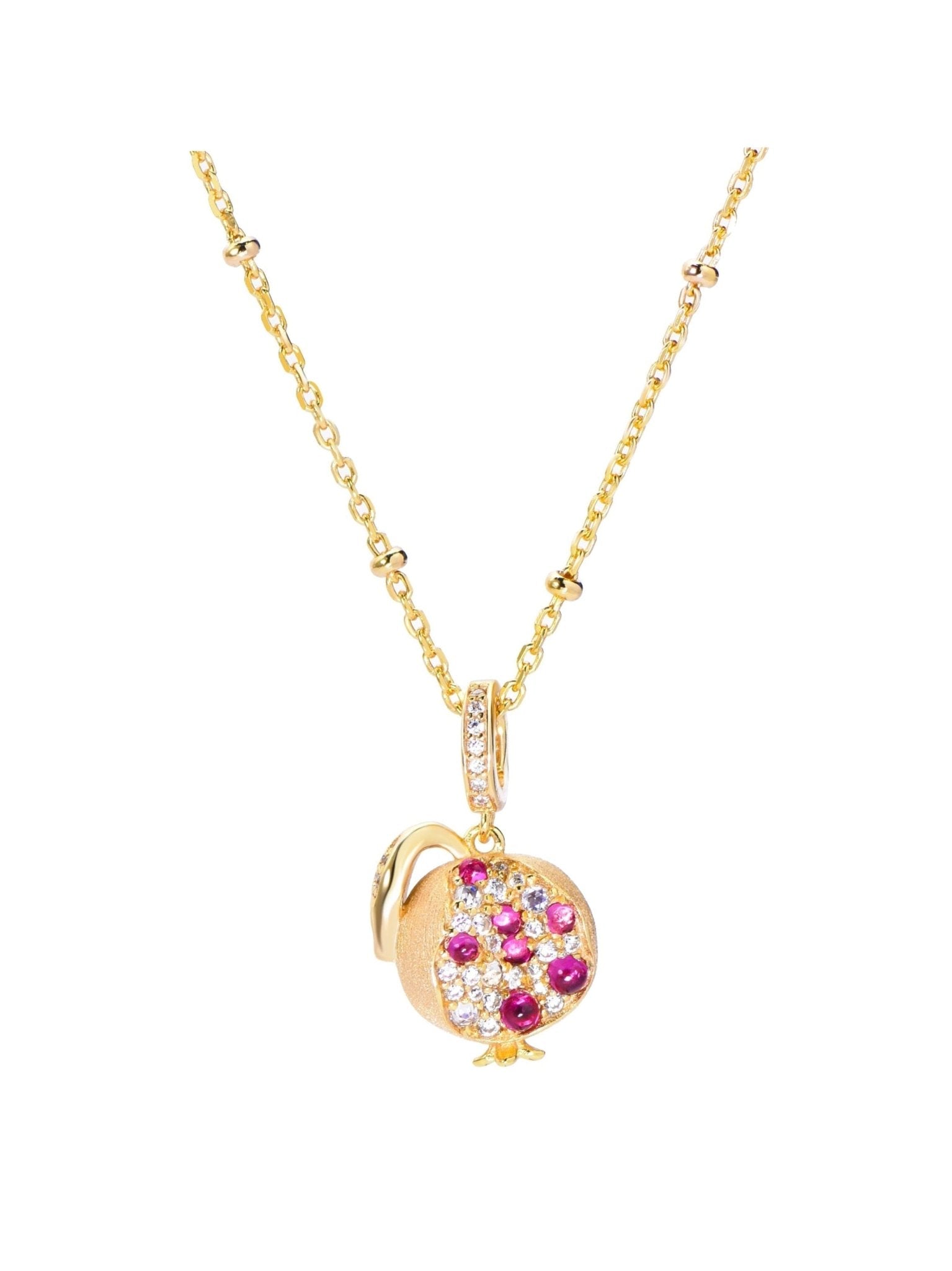 Pomegranate Red and White Necklace - Gem Vivi