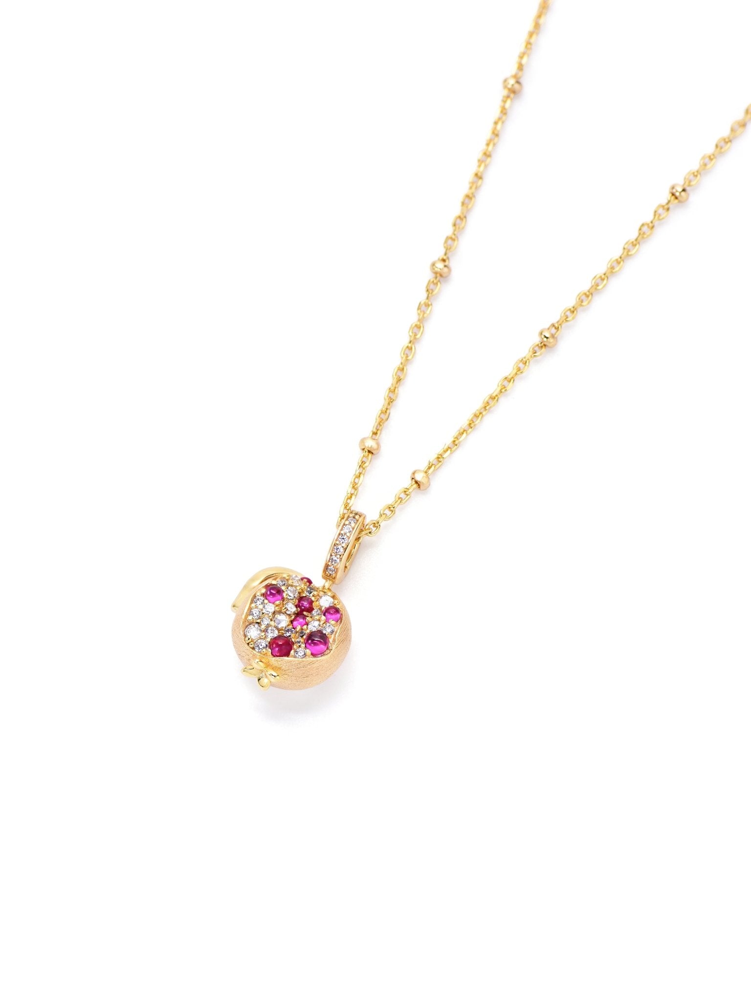 Pomegranate Red and White Necklace - Gem Vivi