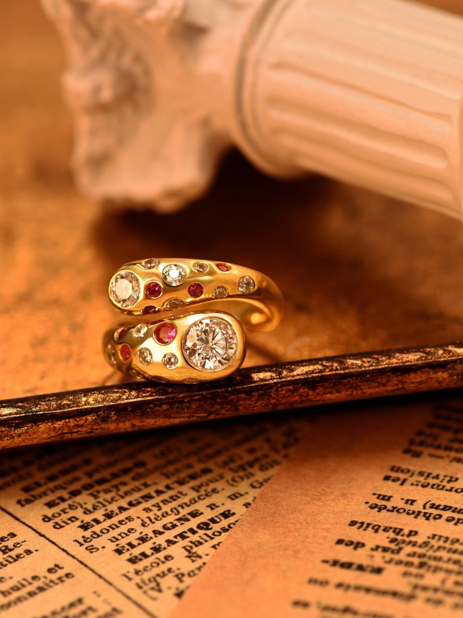 Pomegranate Wrap Ring - Gem Vivi