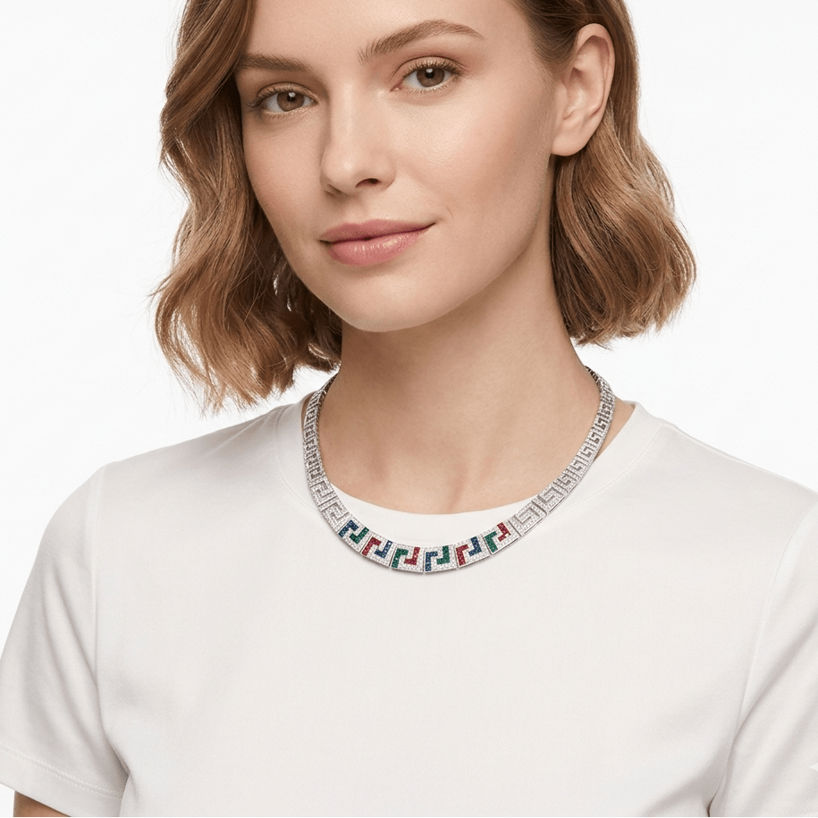 Prism Labyrinth Collar Necklace - Gem Vivi
