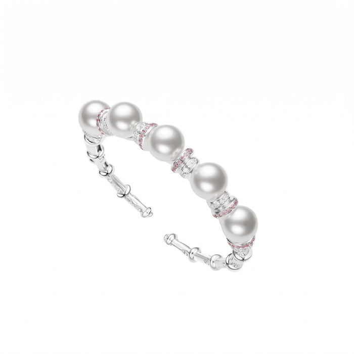 Radiant Pearl Bangle Bracelet - Gem Vivi