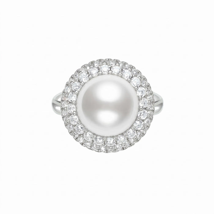 Radiant Pearl Solitaire Ring - Gem Vivi