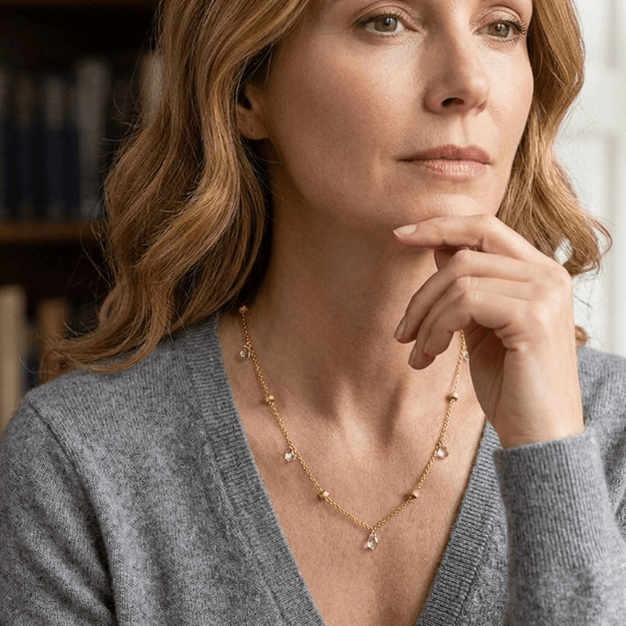 Raindrop Gold Necklace - Gem Vivi
