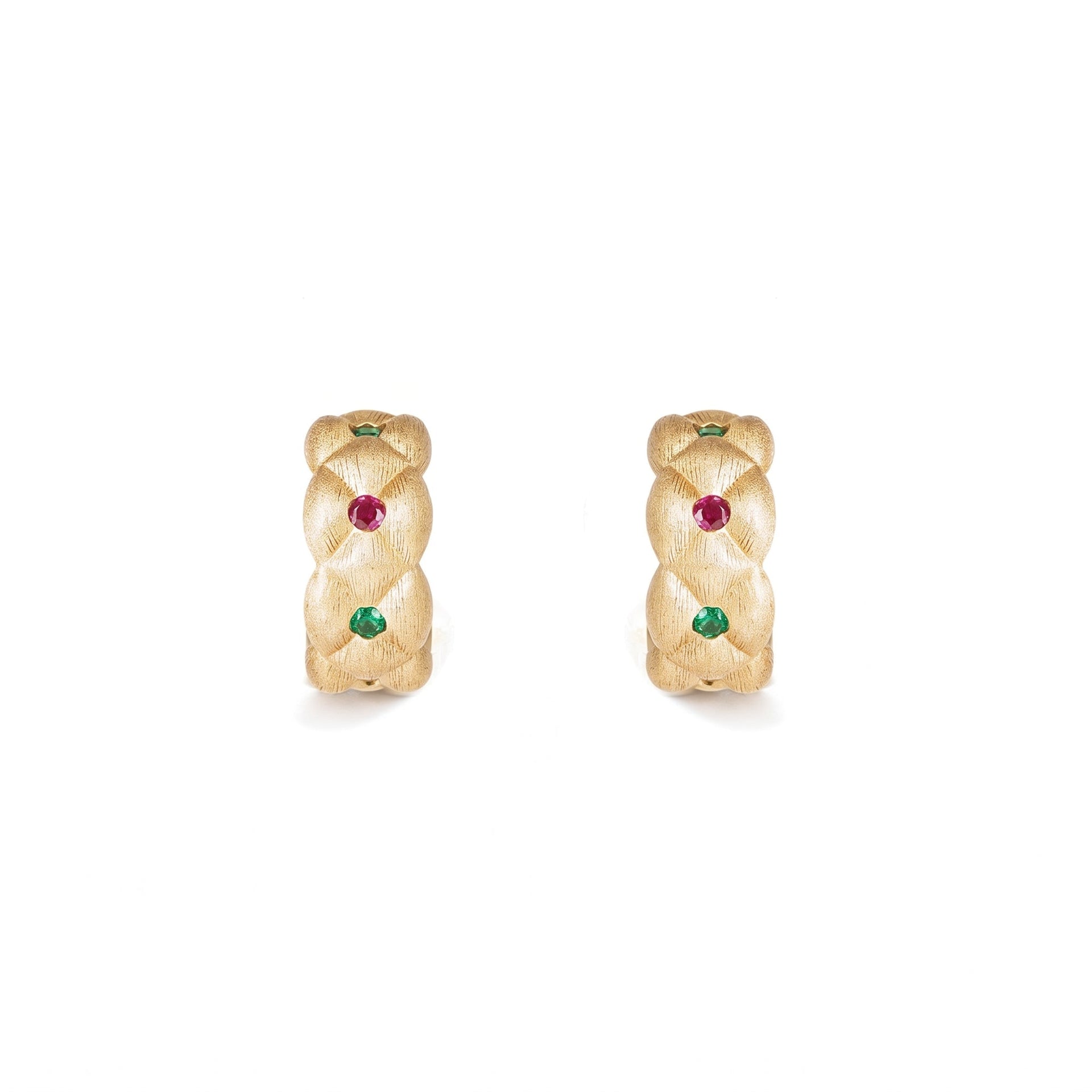 Red and Green Enchanted Garden Earrings - Gem Vivi