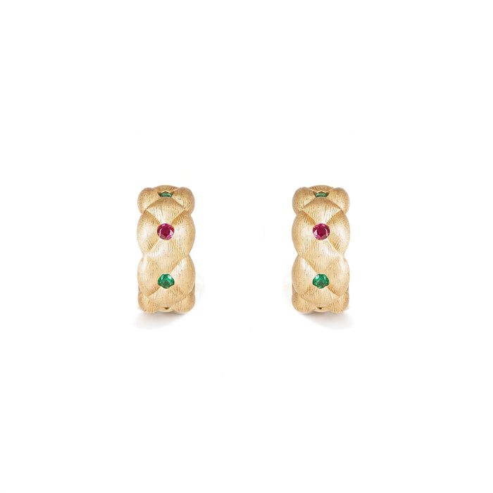 Red and Green Enchanted Garden Earrings - Gem Vivi