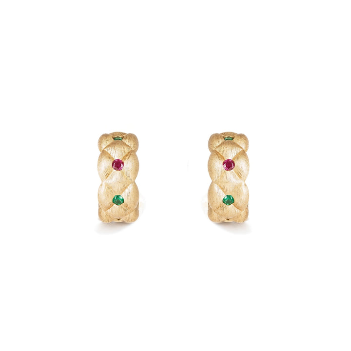Red and Green Enchanted Garden Earrings - Gem Vivi
