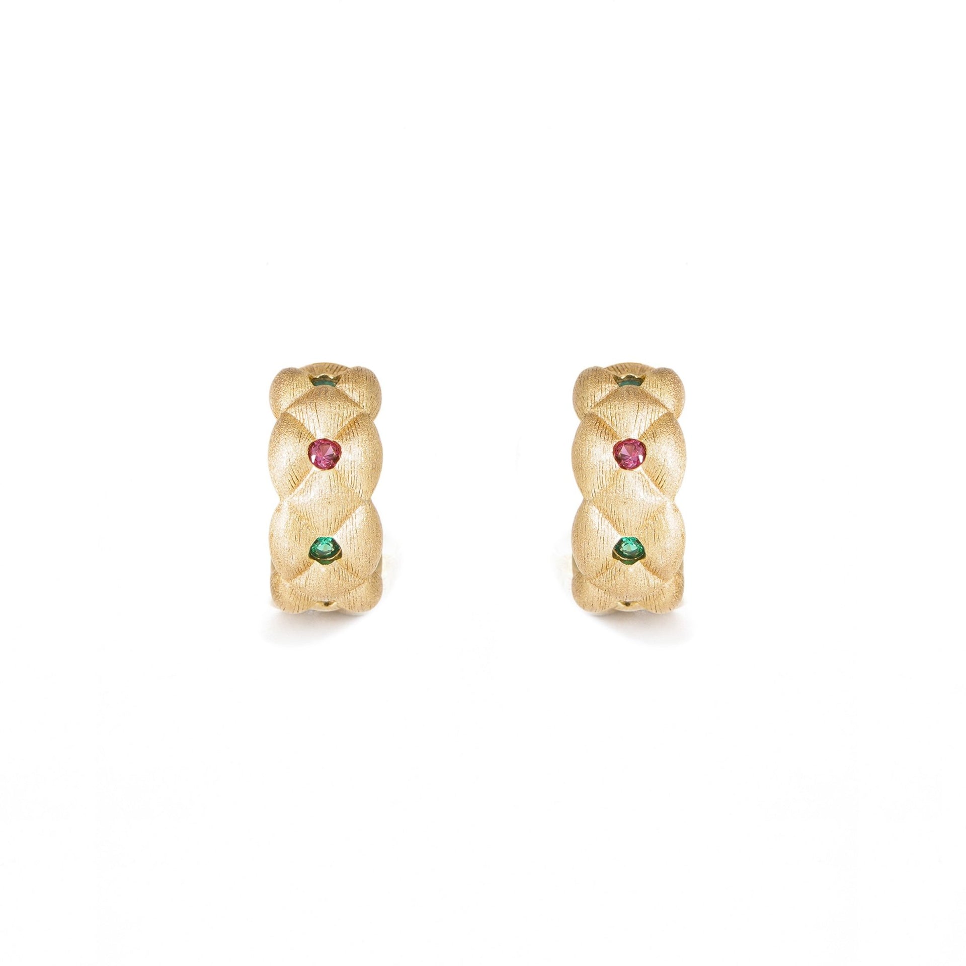 Red and Green Enchanted Garden Earrings - Gem Vivi