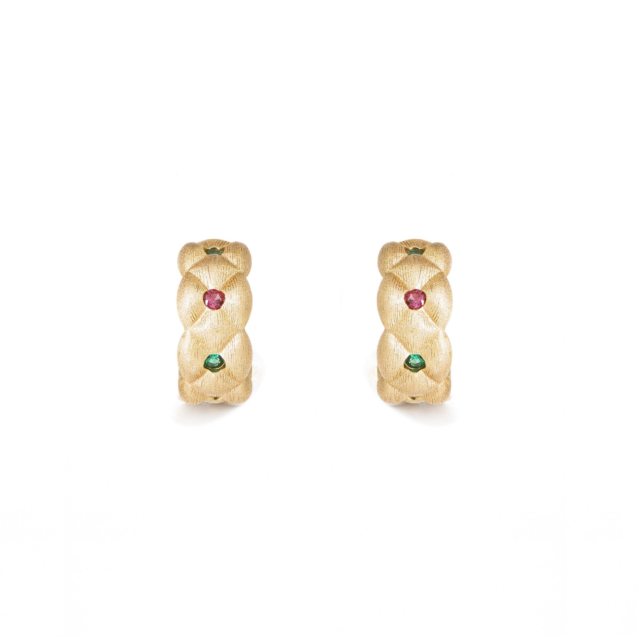Red and Green Enchanted Garden Earrings - Gem Vivi