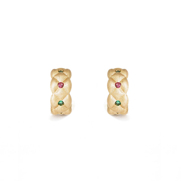 Red and Green Enchanted Garden Earrings - Gem Vivi