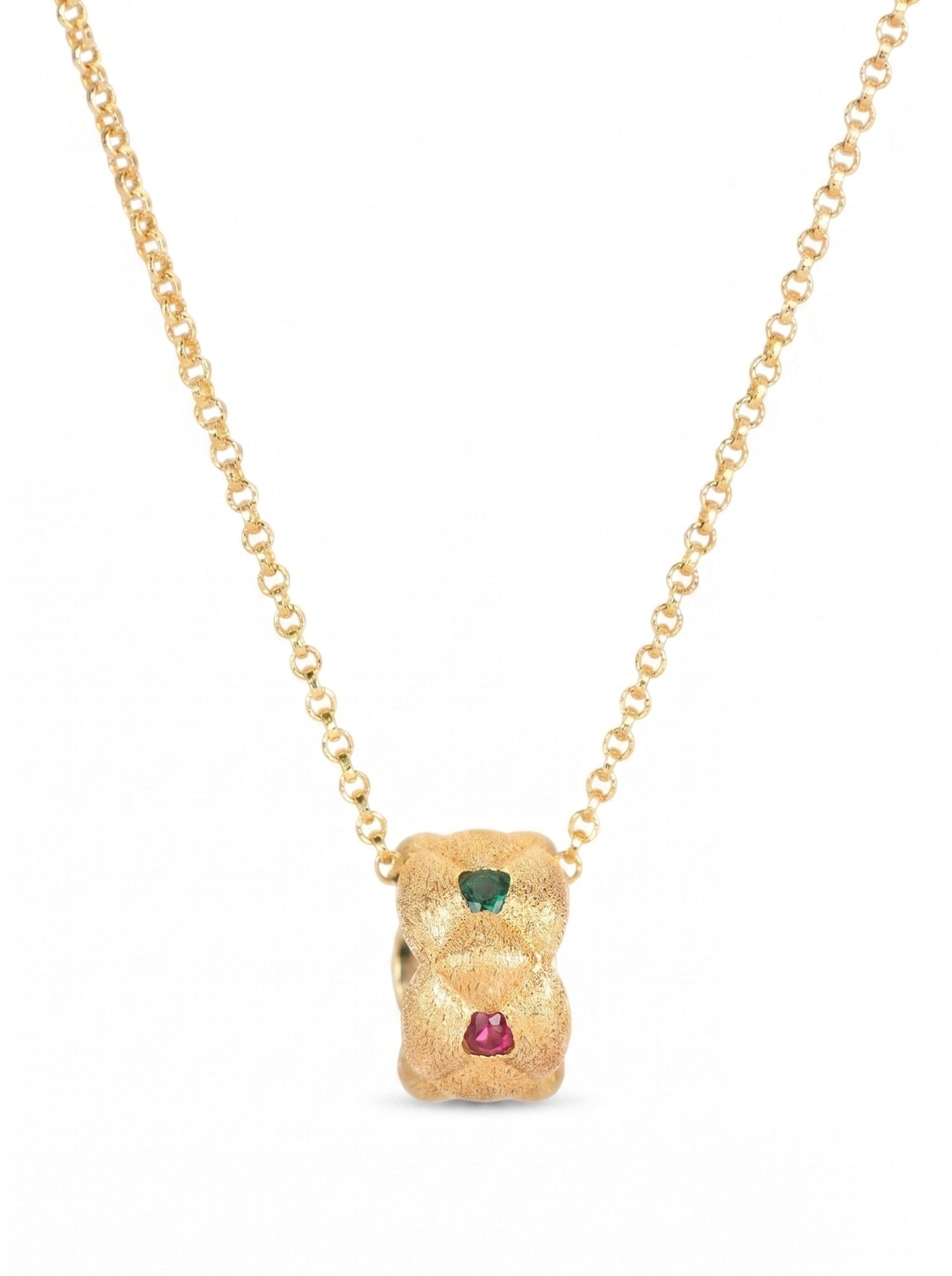 Red and Green Enchanted Garden Necklace - Gem Vivi