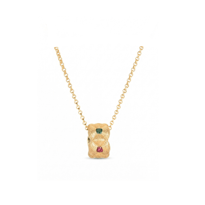 Red and Green Enchanted Garden Necklace - Gem Vivi