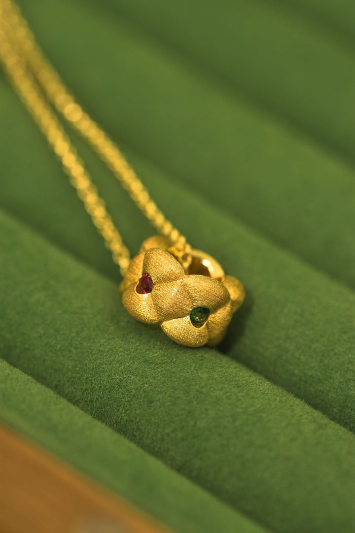 Red and Green Enchanted Garden Necklace - Gem Vivi