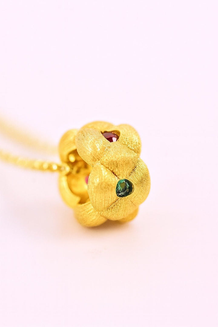 Red and Green Enchanted Garden Necklace - Gem Vivi