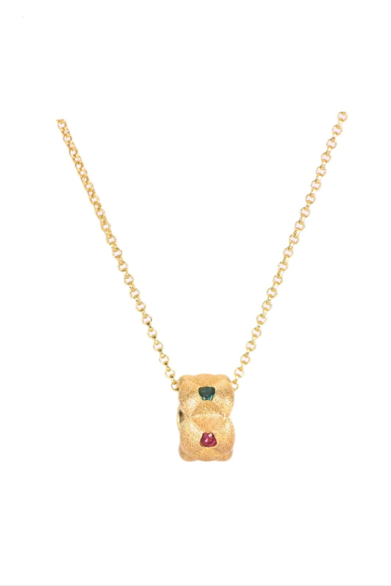 Red and Green Enchanted Garden Necklace - Gem Vivi