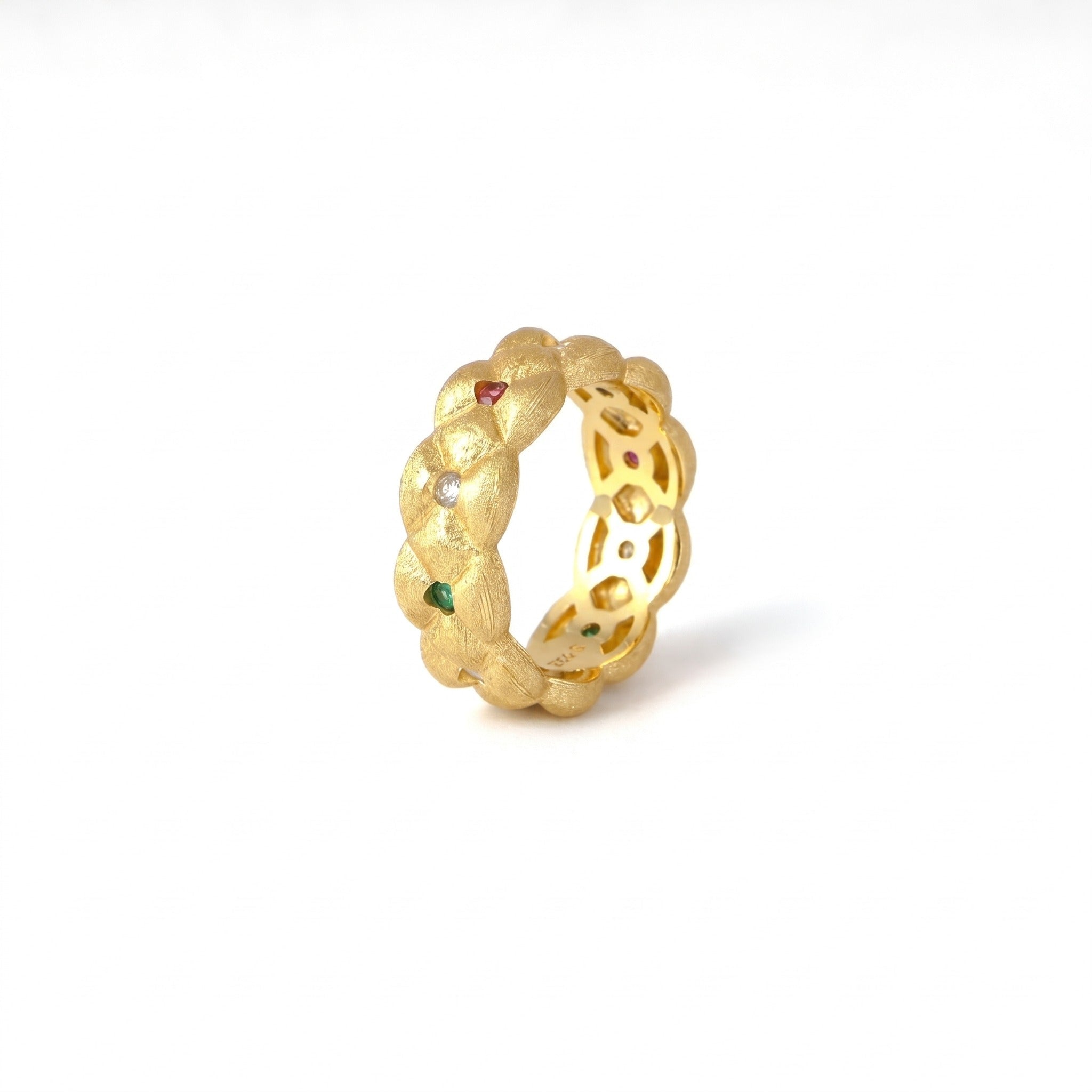 Red and Green Enchanted Garden Ring - Gem Vivi