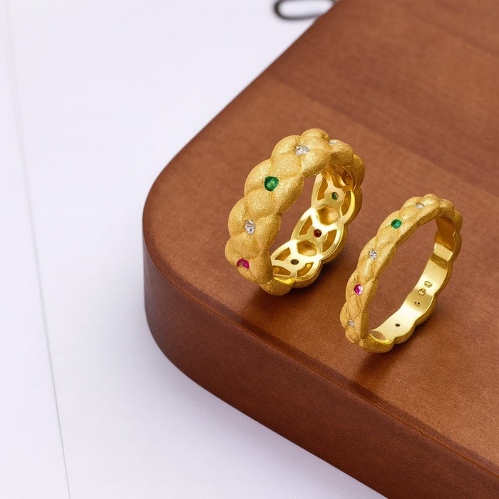 Red and Green Enchanted Garden Ring - Gem Vivi
