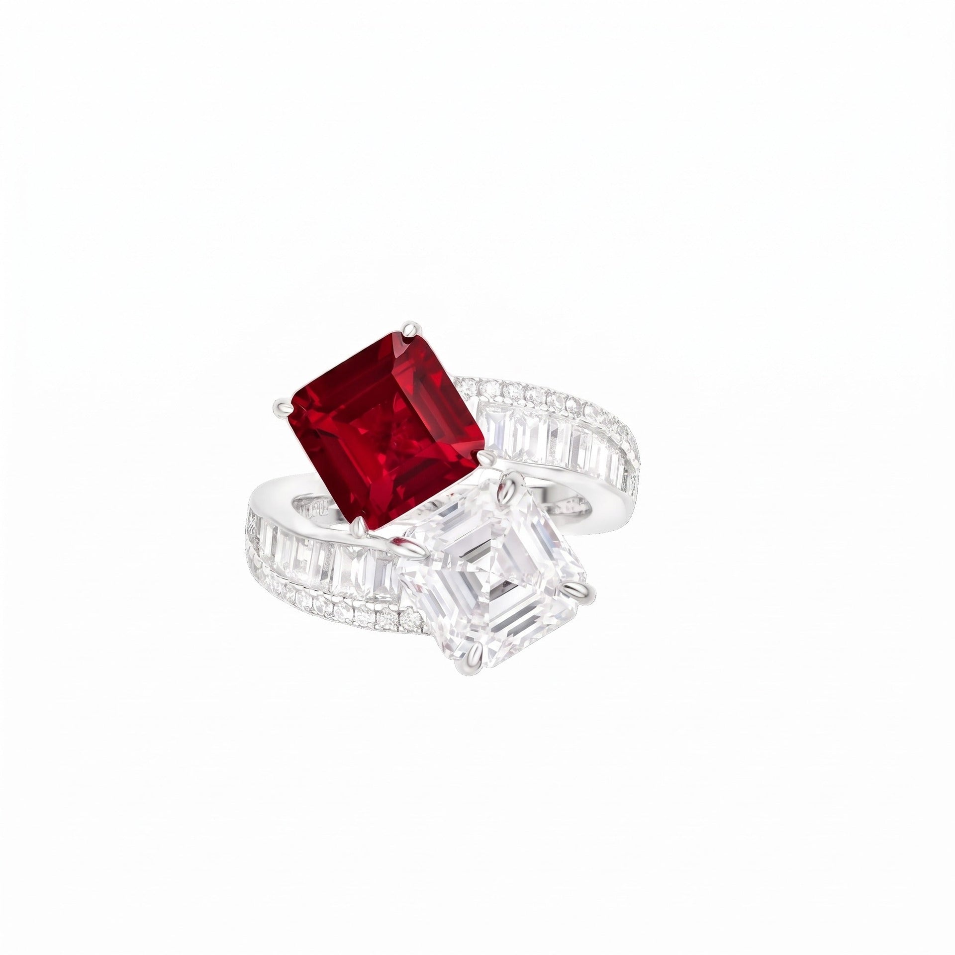 Red Ruby Duo Ring - Gem Vivi