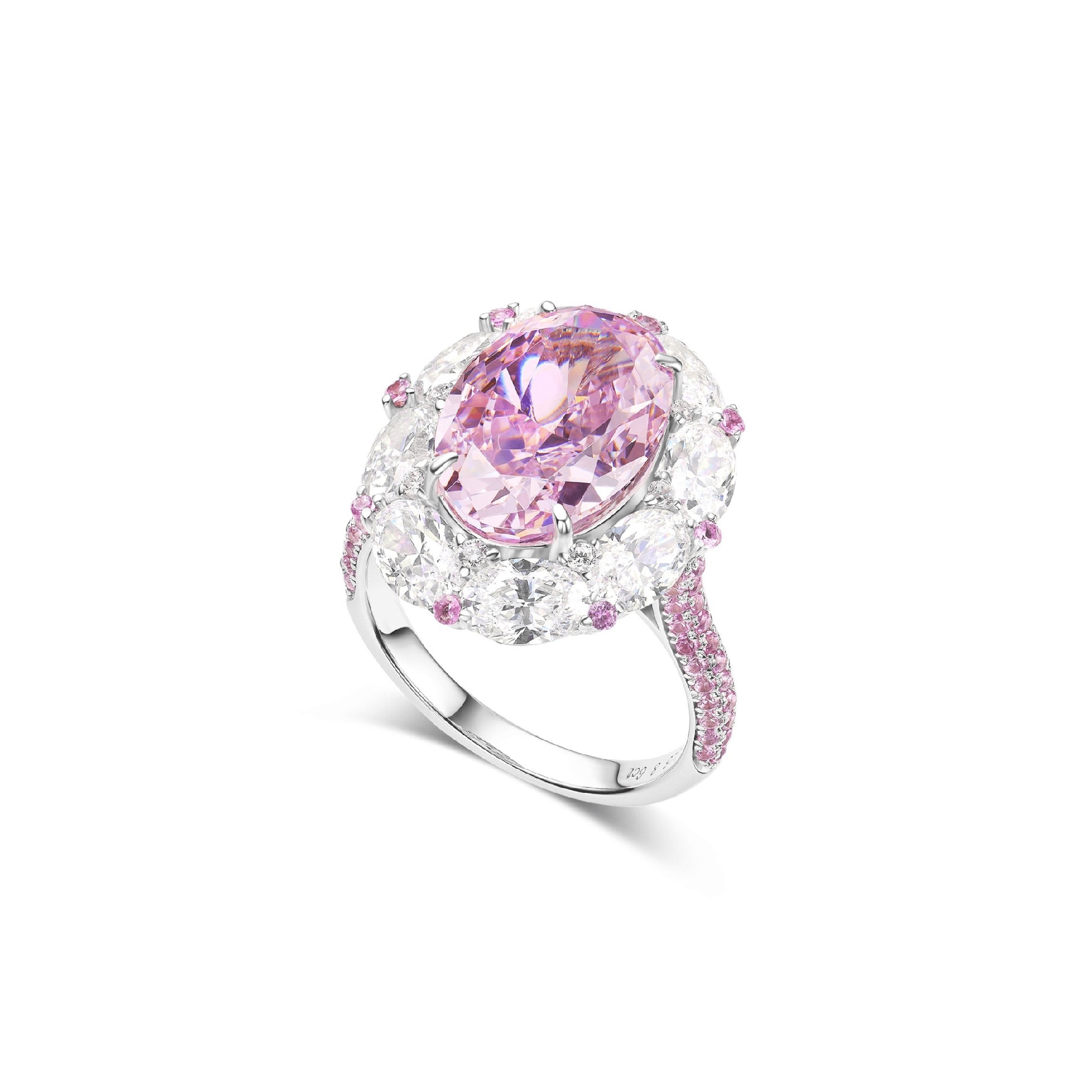 Rosé Allure Oval Halo Ring - Gem Vivi