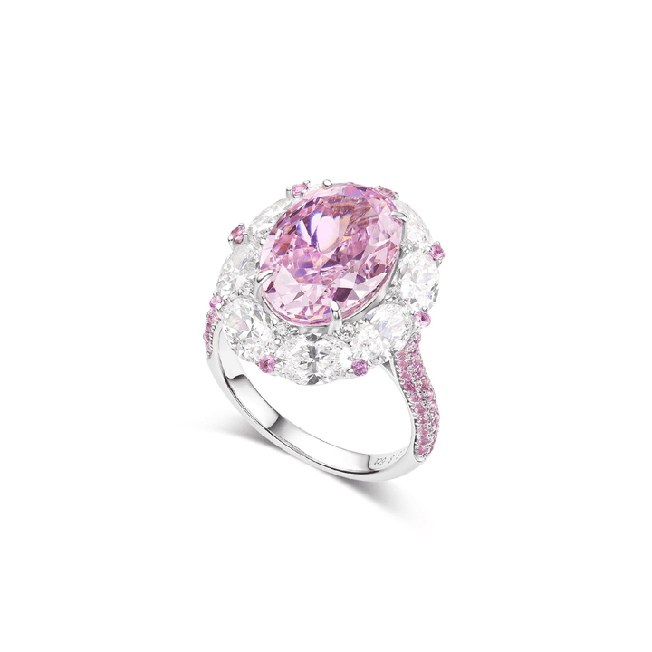Rosé Allure Oval Halo Ring - Gem Vivi