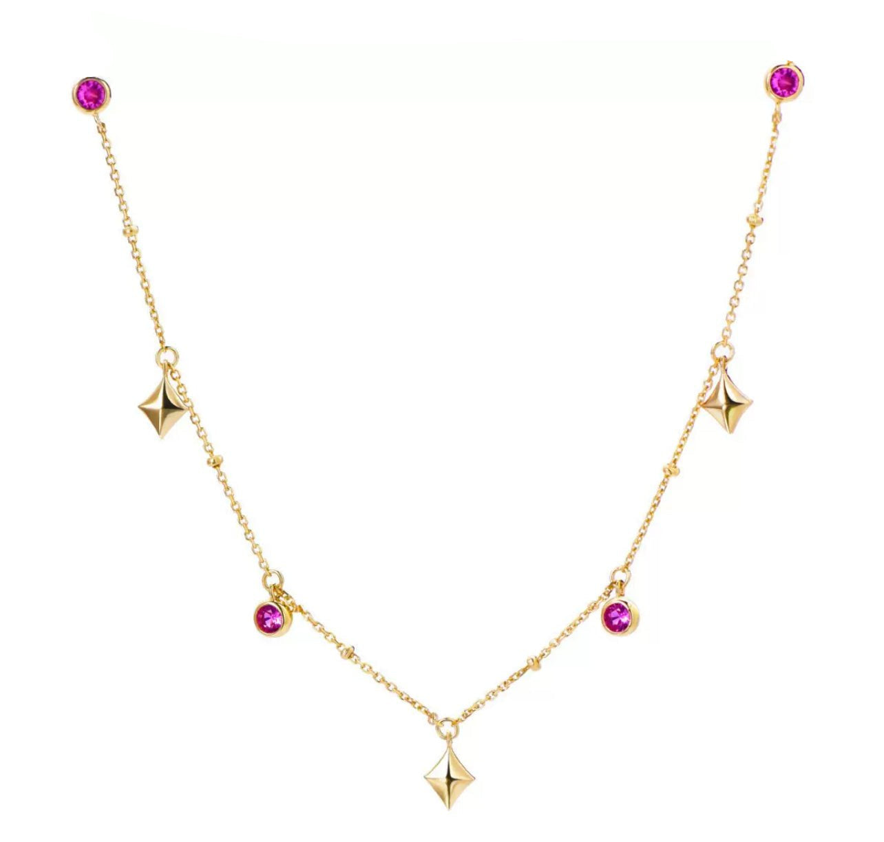 Rosette Spark Charm Necklace - Gem Vivi
