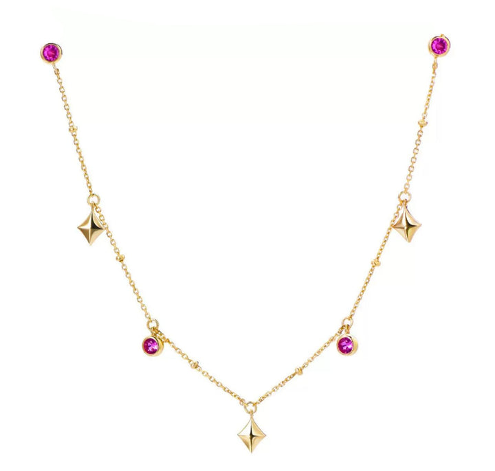 Rosette Spark Charm Necklace - Gem Vivi