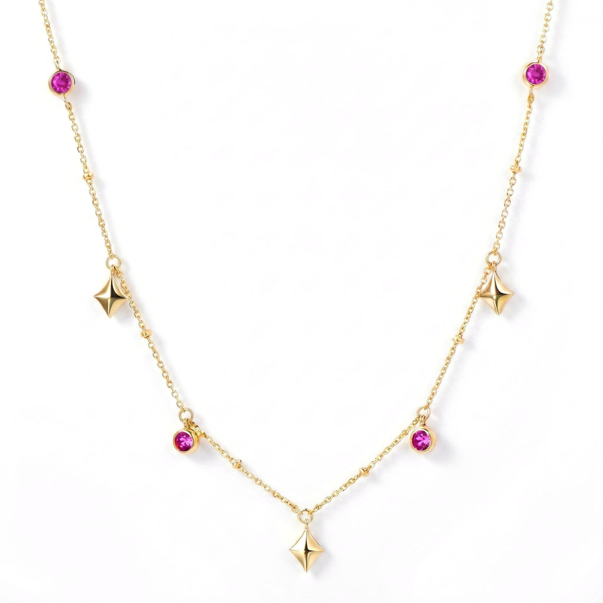 Rosette Spark Charm Necklace - Gem Vivi