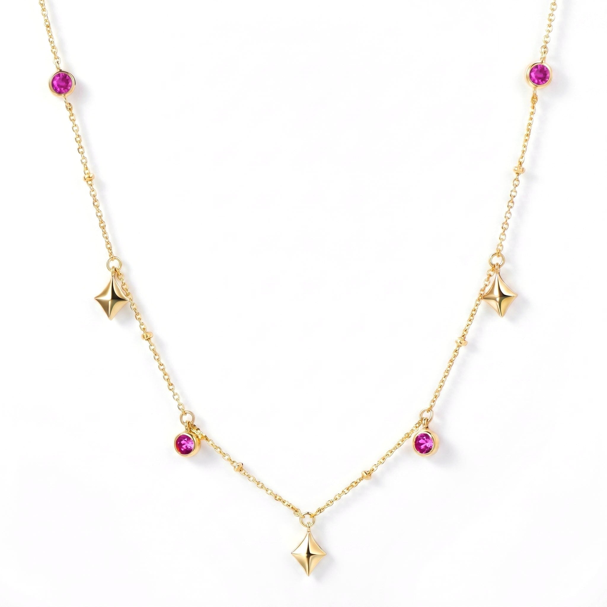 Rosette Spark Charm Necklace - Gem Vivi