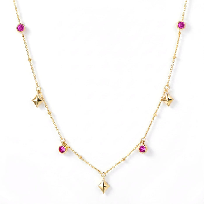 Rosette Spark Charm Necklace - Gem Vivi