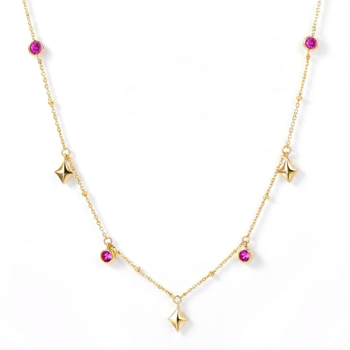 Rosette Spark Charm Necklace - Gem Vivi